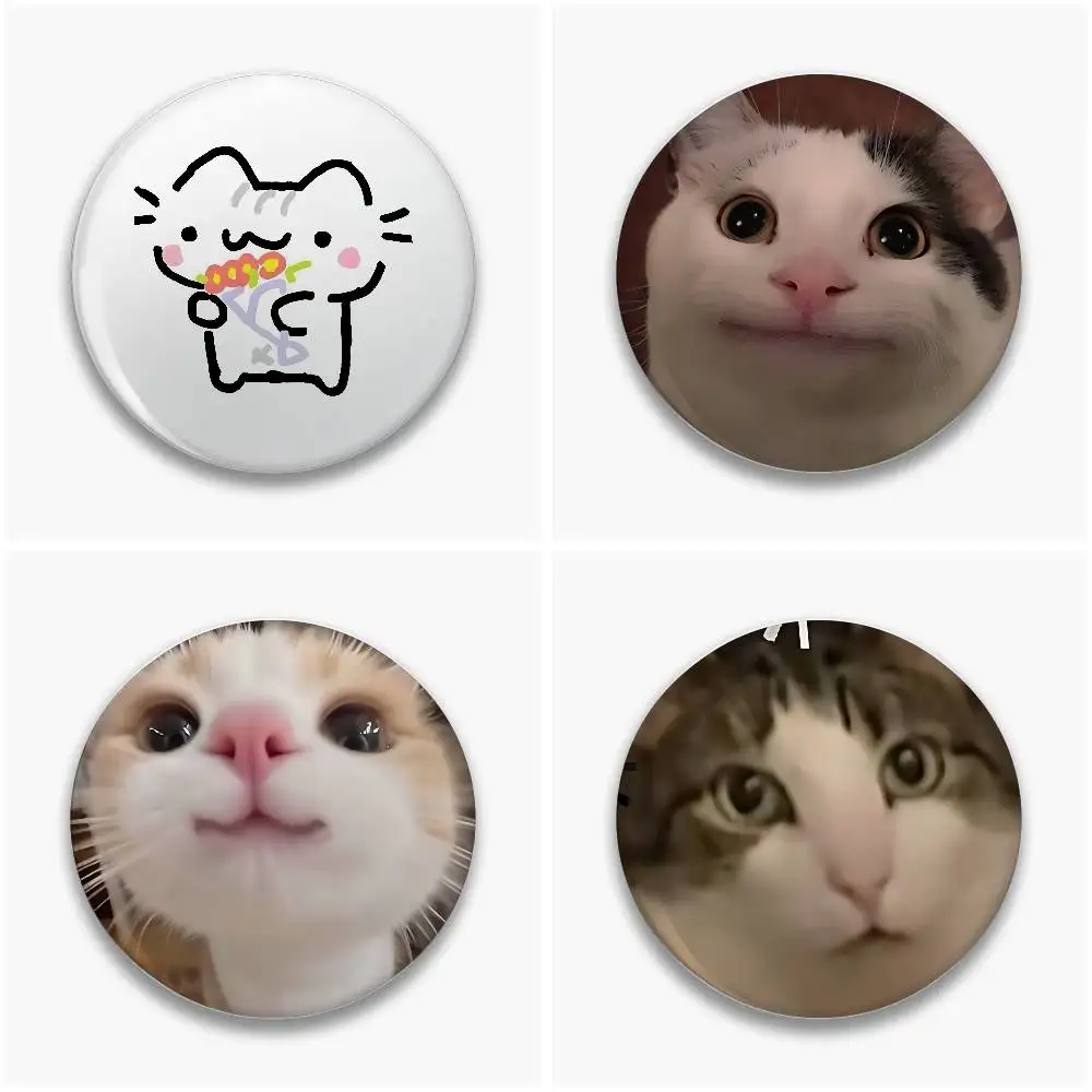 Katze Meme Lustige Abzeichen Weißblech Soft Button Pin Brosche Metall Abzeichen Benutzerdefinierte Schmuck Zubehör Hut Tasche Revers