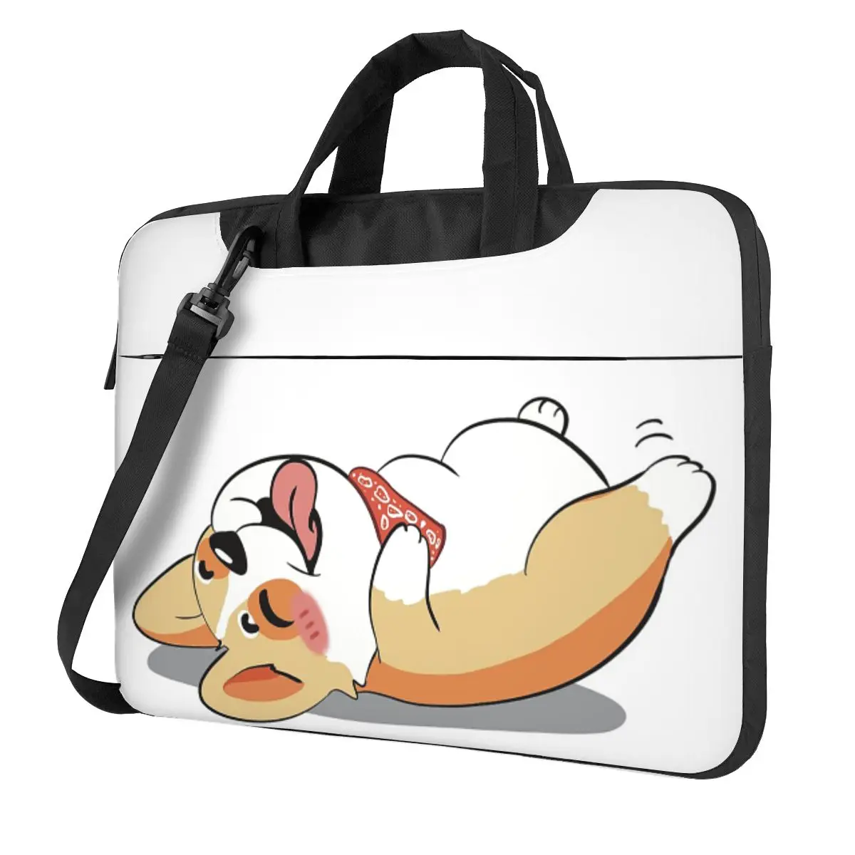 

Zorgia The Playful Corgi Сумка для ноутбука через плечо Чехол для компьютера Устойчивая защитная сумка для ноутбука Macbook Pro Lenovo