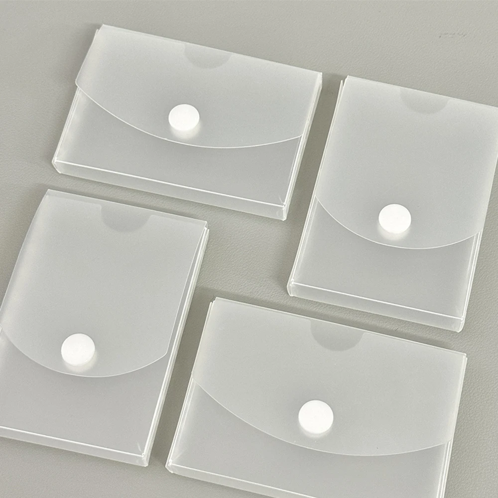 Translucent Card Storage Box Frosted Flip Lid Photo Dustproof Box Idol Mini Card Snap Organizer Home Organization Supplies 1PC