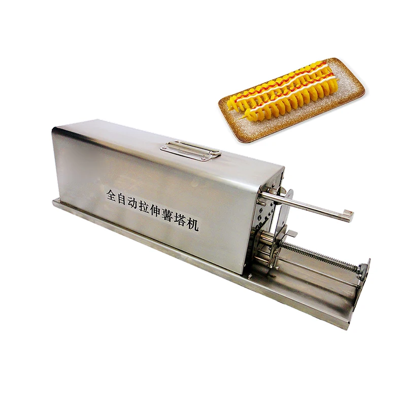 Automatic Stretch Potato Tower Machine Stainless Steel Tornado Potato Cutter Chopper Potato Chip Spiral Twisted