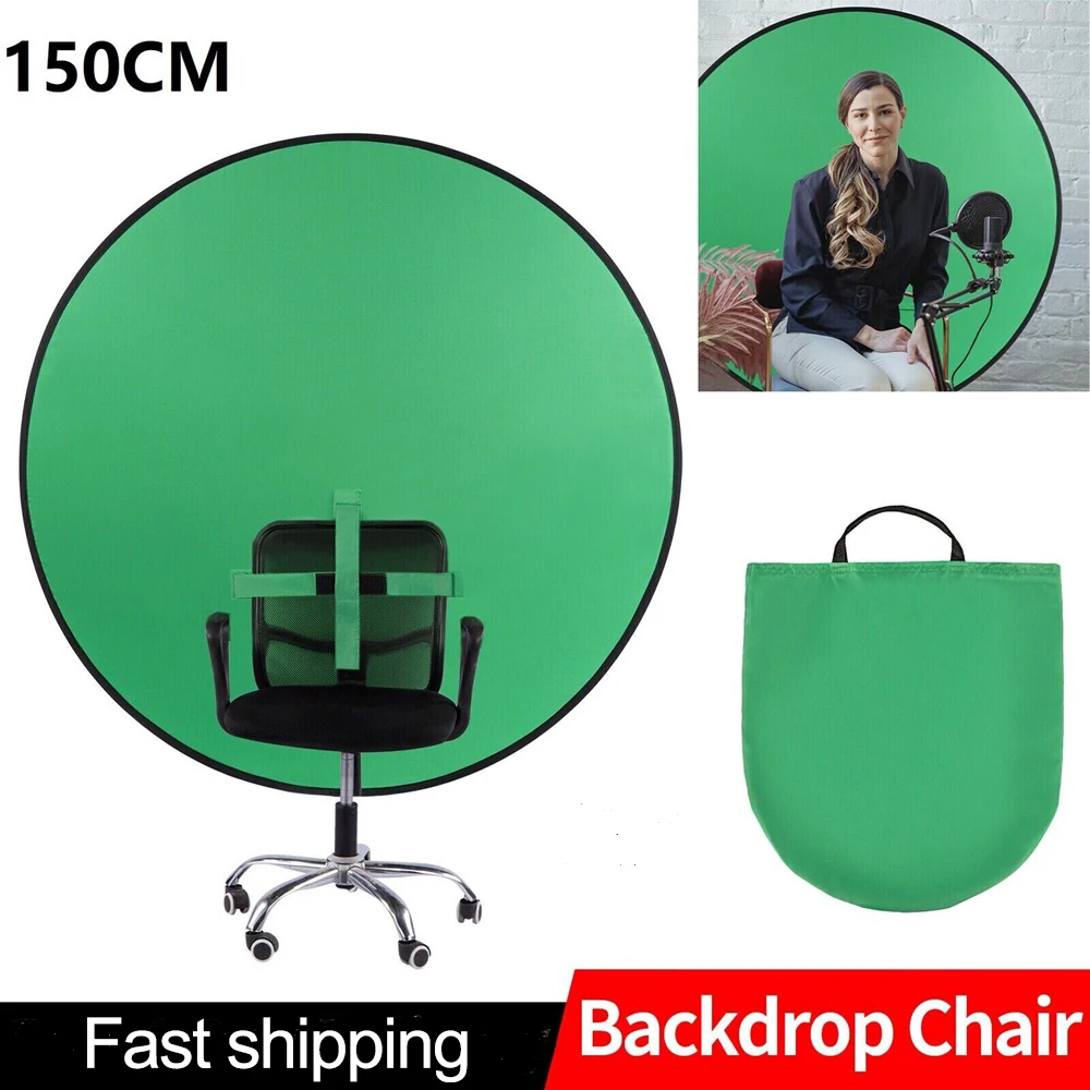 Selens Collapsible Portable Chroma Key Background Green Screen Chair Photo Studio Kits Background Photography Accessories