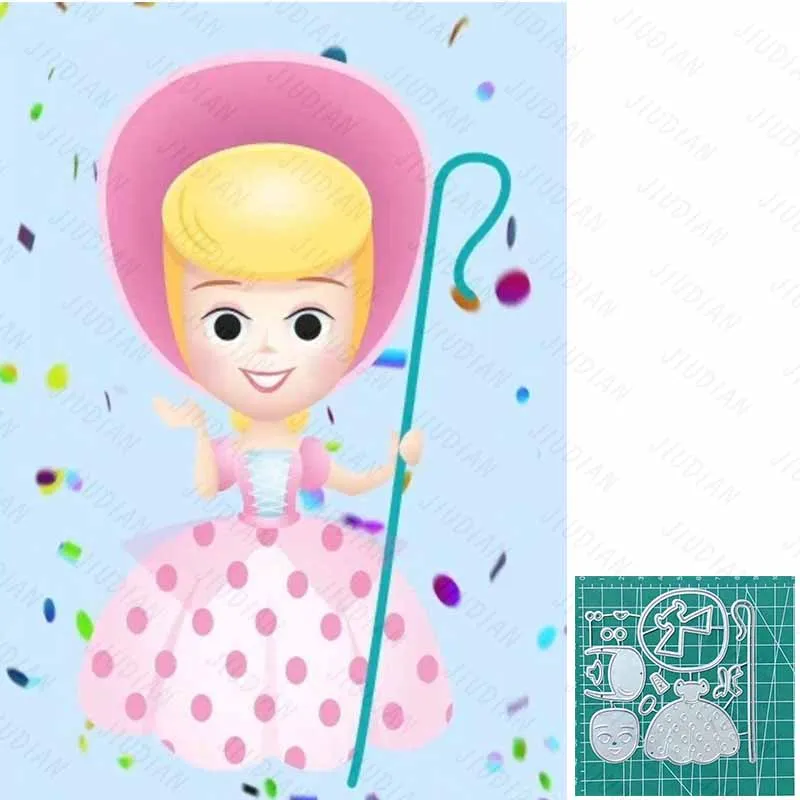 Girl Princess Dress Crutches Metal Cutting Dies For DIY Scrapbook Photo Album Craft Decorat Paper Template Handcraft Gift Card