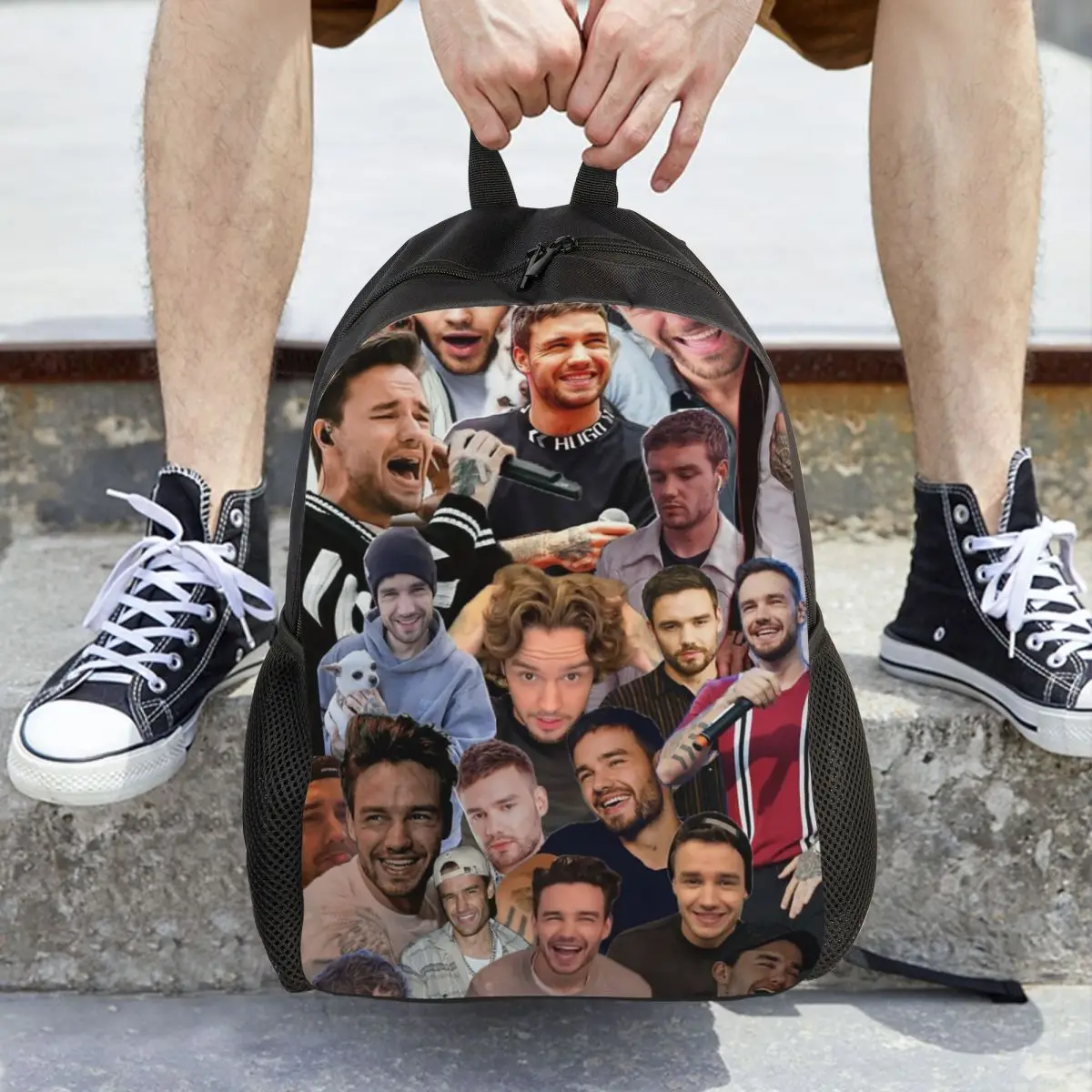 Liam Payne Photo Collage Backpack Daypack Large Capacity Boys Girls BookBag School Bag Shoulder Bags for Men Women