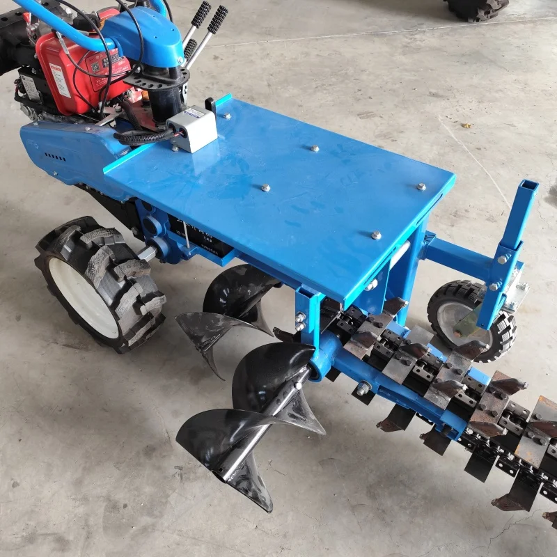 Hand Operated Trencher 12cm 15cm 20cm 40CM Width 80cm 1m 50CM Depth Self-propelled Trenching Machine Chain Type Ditching Machine