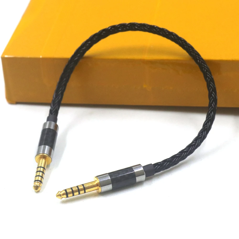 16 Core Dark Black 4.4mm Balanced Male to 4.4mm Balanced Male Audio Adapter Cable 4.4 Male to Male