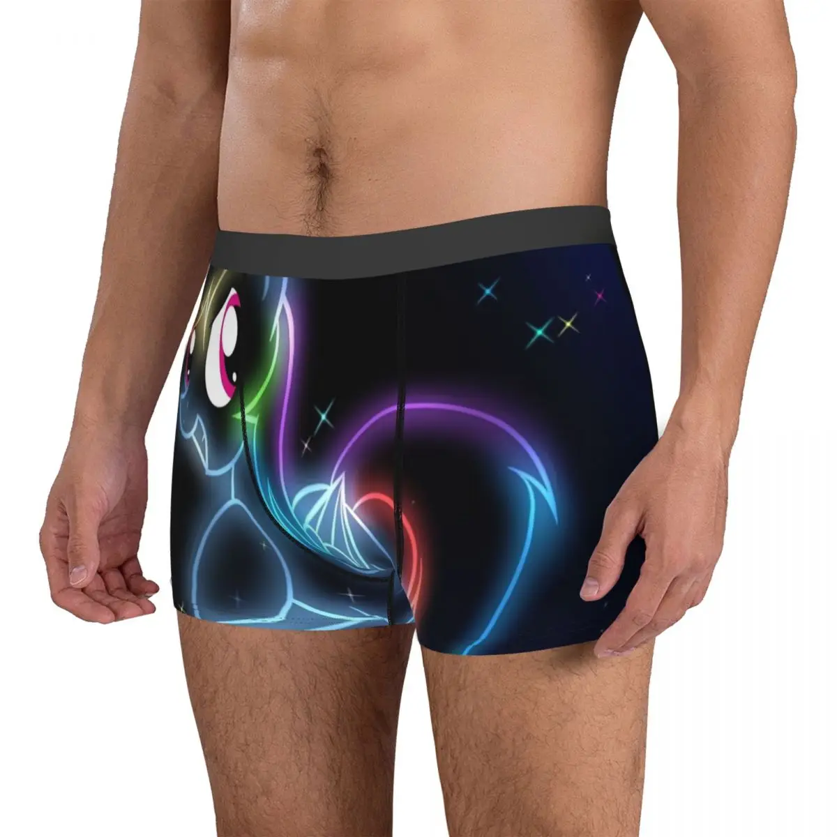 Men\'s Rainbow Dash MLP Underwear Cartoon Novelty Boxer Briefs Shorts Panties Male Breathable Underpants S-XXL