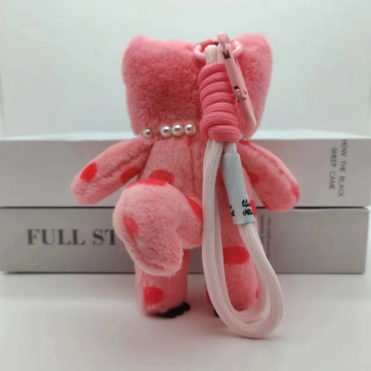 15 cm Kawaii Pink Cat Portachiavi in peluche Simpatico zaino con ciondolo Animali morbidi Portachiavi Portachiavi con fibbia per auto Accessori Ragazza Borsa da donna appesa