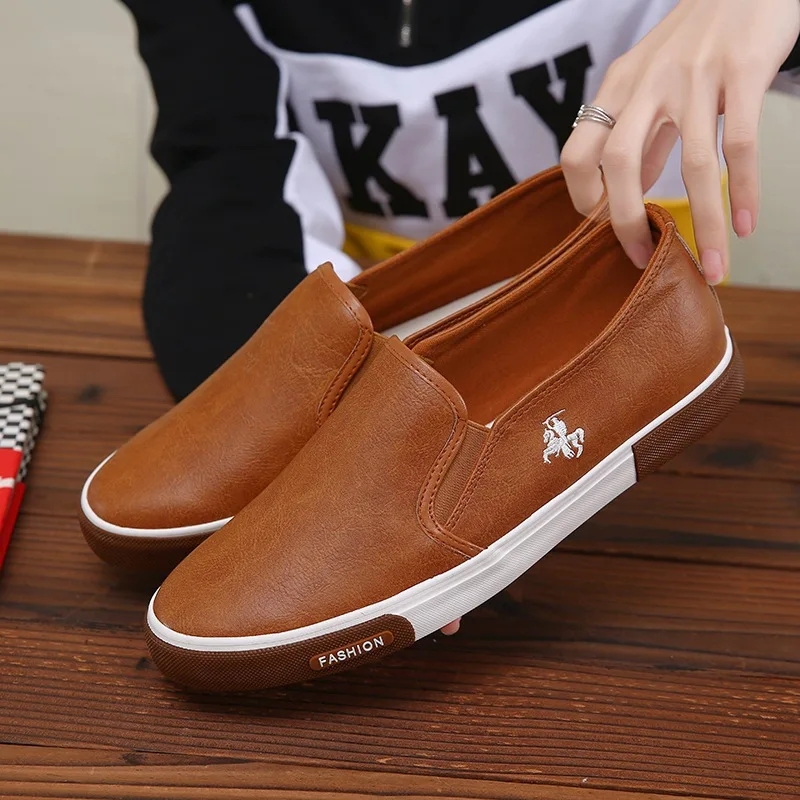 New Spring Leather Men's Casual Shoes Large Size 45 Men Shoes Outdoor Walking Mans Footwear Comfortable Sports Shoes Men Loafer