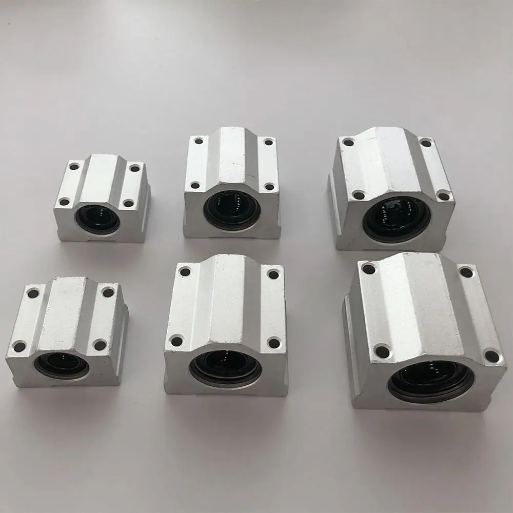 New SCS8UU SCS10UU SCS12UU Linear Ball Bearing Durable Aluminium Slide Bushing Block Lightweight CNC Router Guild Rail Shaft