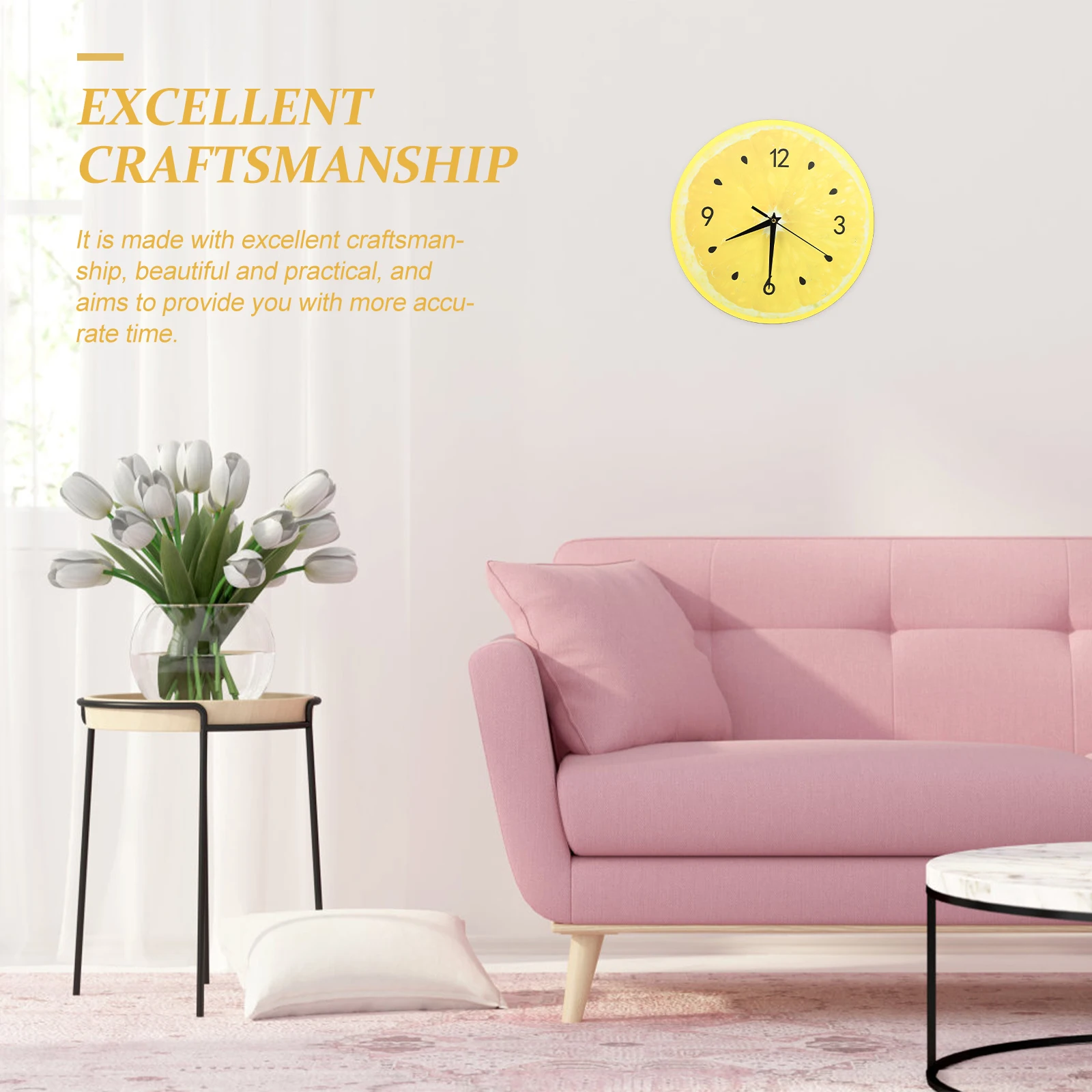 

Modern Frameless Wall Creative Hanging Clock Decor Space-Saving 3D Wall-Mounted Clock Lightweight Accurate