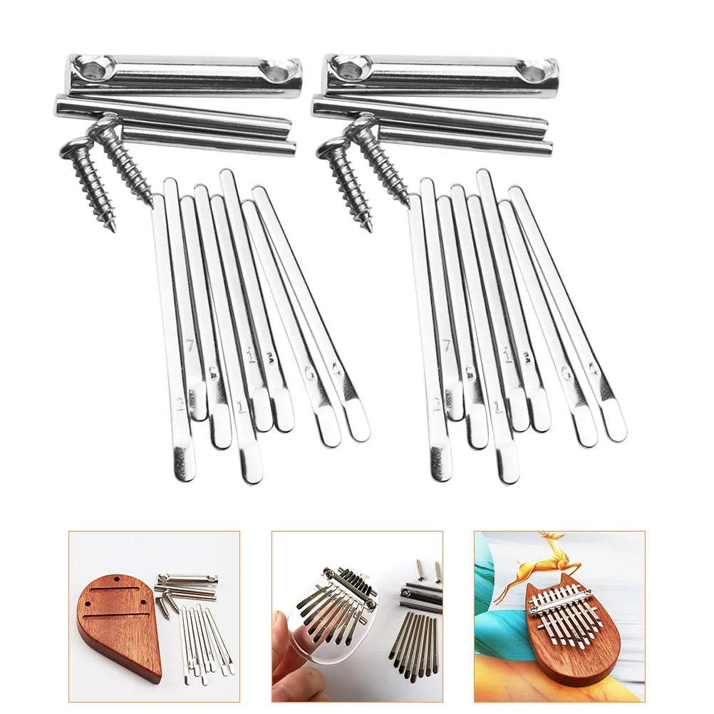 

2 Sets Thumb Piano Shrapnel DIY 8-Keys Small Kalimba for Adult Finger Metal Beginner Child Unfinished