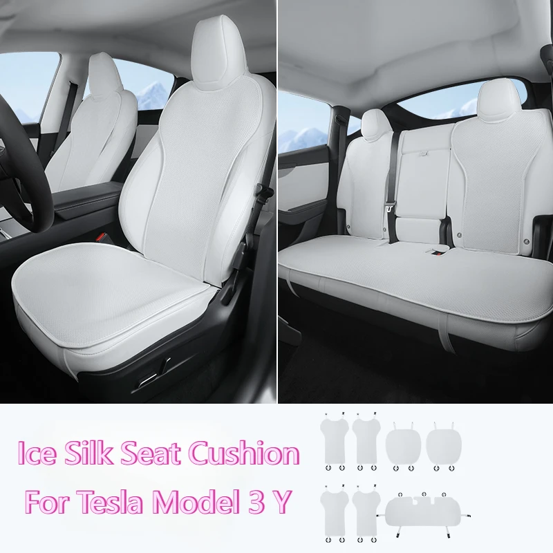 Ice Silk Seat Cushion for Tesla Model 3 Y Juniper 2025 Breathable Mat Seat Cover Cushion Replacement Pad Summer Car Accessories