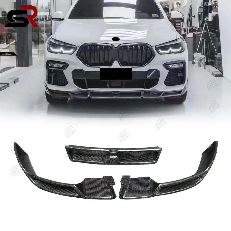 Parachoques delantero de fibra de carbono para BMW X6 G06, difusor, divisor de barbilla, alerón, accesorios para coche, Kit de carrocería