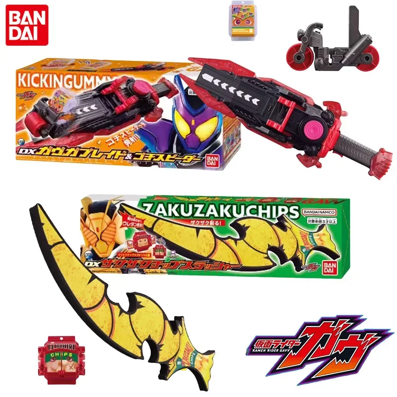 Bandai genuíno dx kamen rider ravv anime zakuzaku chips lasher gavvguablade brinquedos meninos meninas crianças presente de natal modelo colecionável
