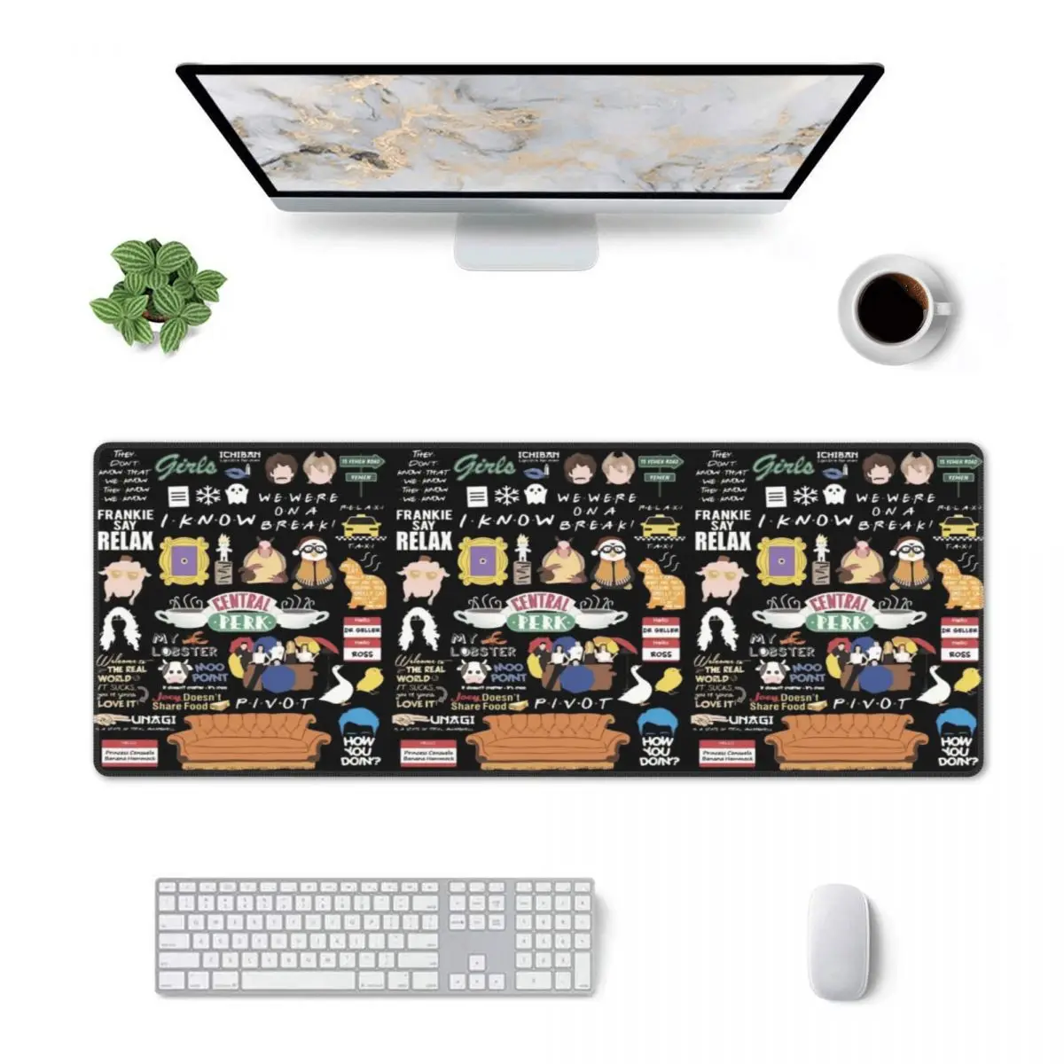 Large Mouse Pad Unisex Funny Friends Collage Gamer PC Laptop Mats Keyboard Carpet Computer Gaming Office Accessories Desk Mat