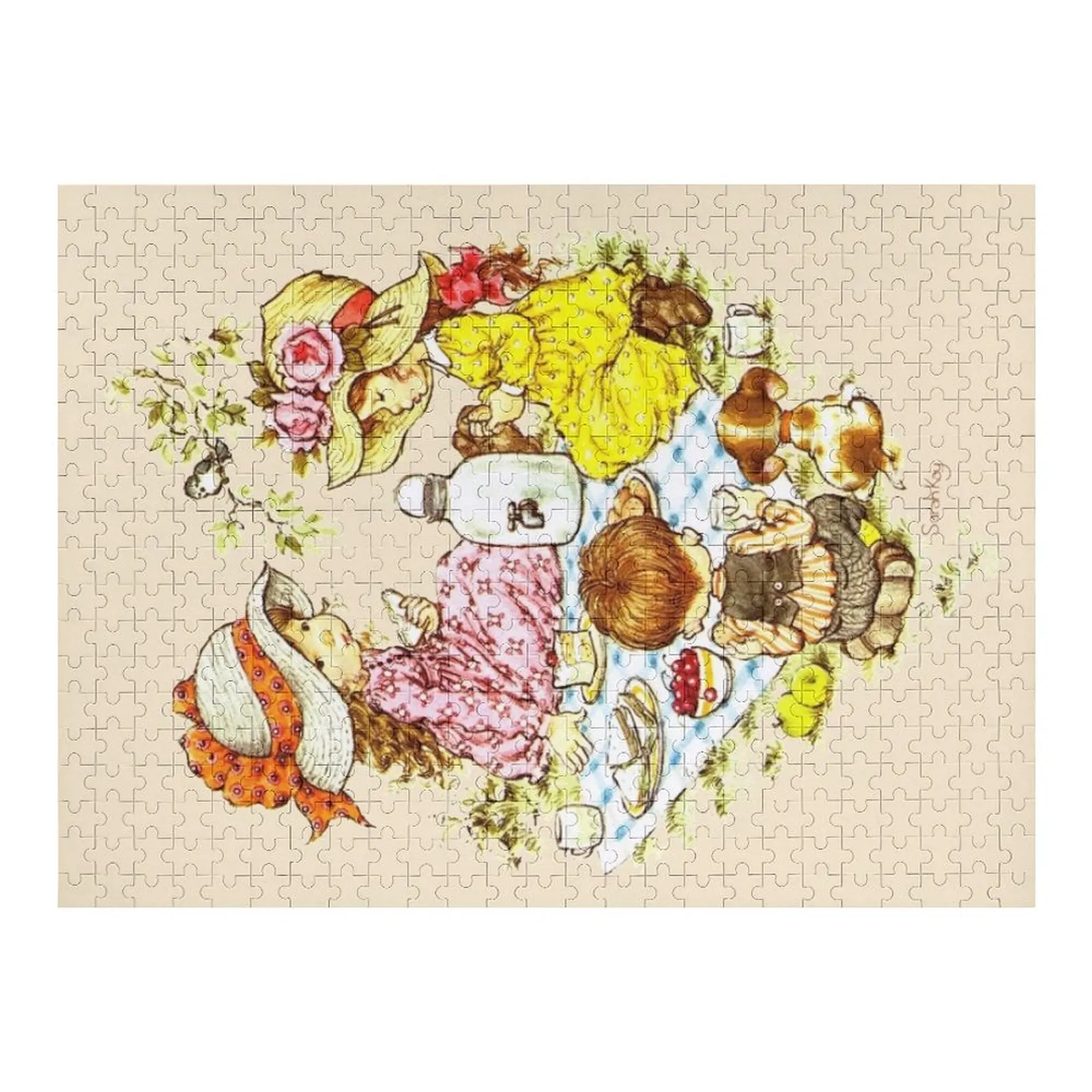 Сара Кей - Пикник с друзьями (цвет гидрости) Пазл для взрослых Деревянный на заказ Деревянное имя Персонализированный подарок Пазл для свадьбы