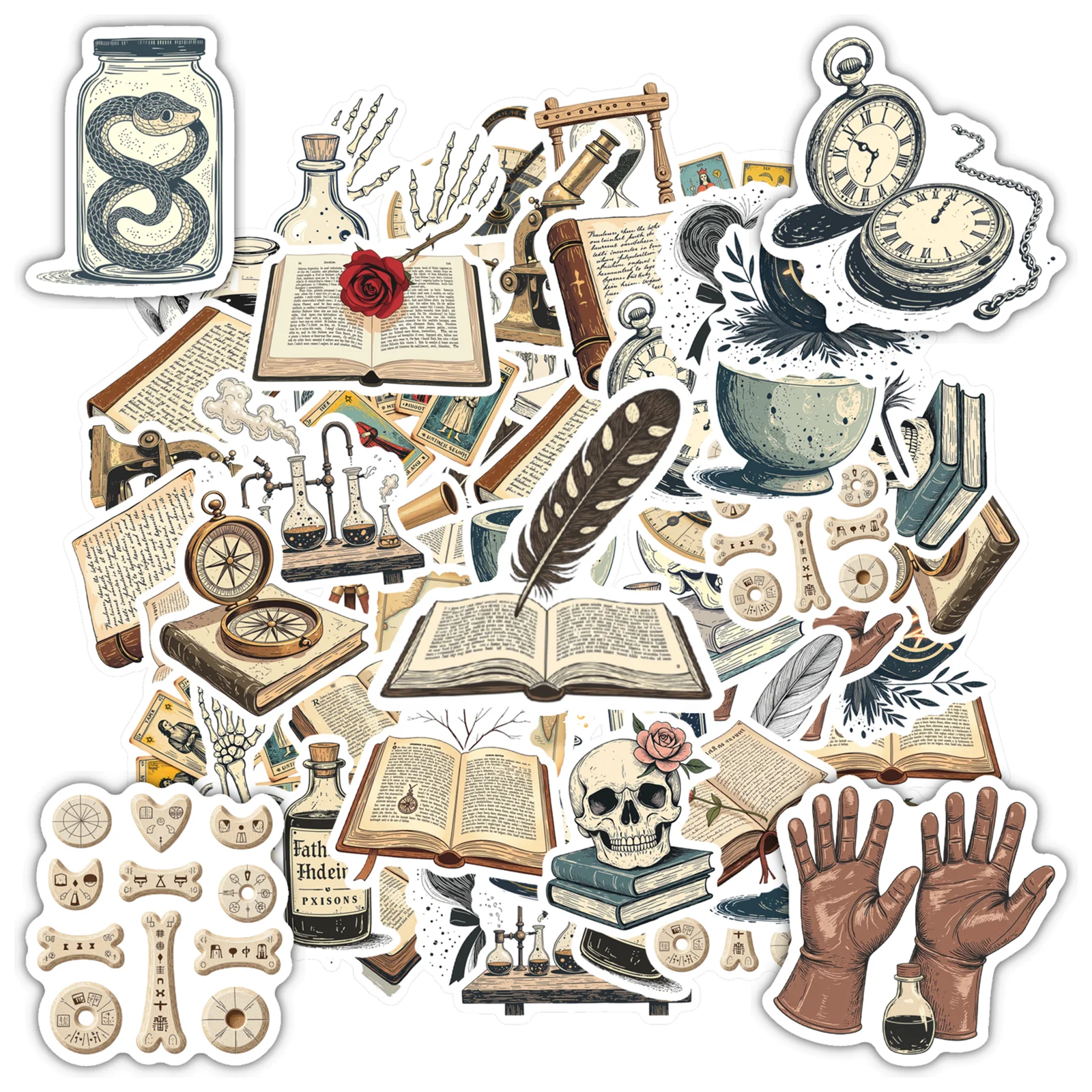 35pcs Mystical  Stickers Retro Astronomy Antique Stickers Mystery Stickers For Notebook Luggage Mobile Phone Cup DIY DIY