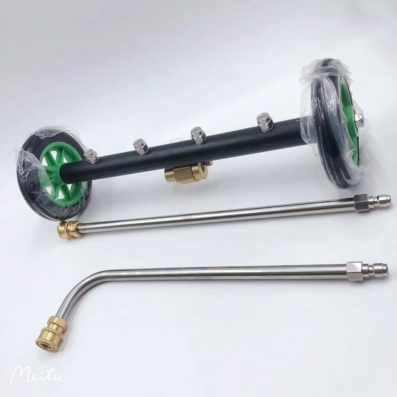5000PSI auto chassis hogedrukreiniger 16 inch elektrische auto wassen locomotief bodem waterbezem met 2 verlengstangen
