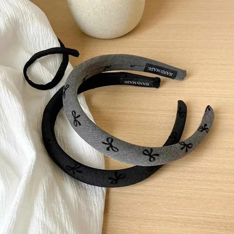 Simple high-end bow headband women's new Korea sponge face wash headband heightened skull hairpin women's jewelry headband