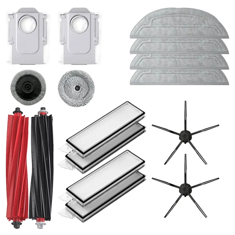 

For Roborock S8 Maxv Ultra Robot Vacuum Spare Parts Main Side Brush Mop Cloth HEPA Filtes Dust Bags Accessories-A54Q