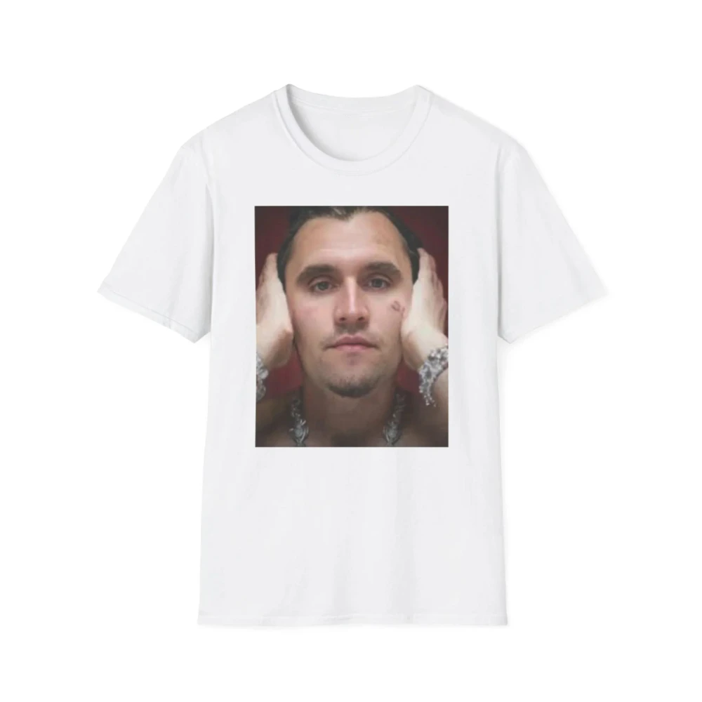 Charlie Kirk emoji T-shirt, casual loose-fitting stylish men's T-shirt, pure cotton, all-season couple's round neck shirt.