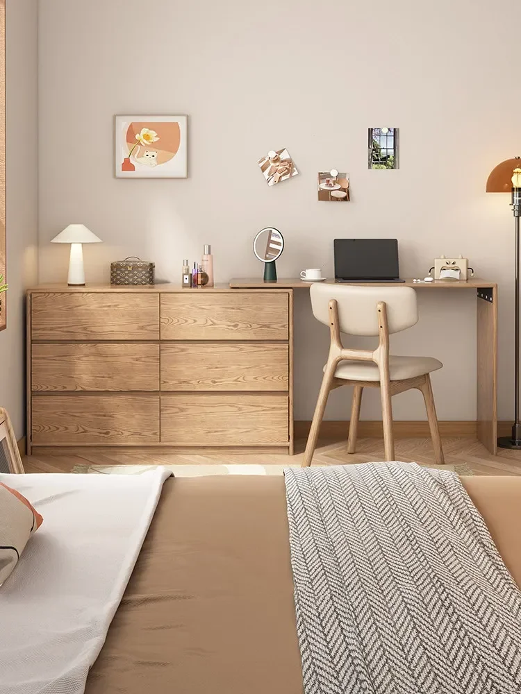 l23 Nordic Massivholz-Aufbewahrungsschrank für Zuhause, ausziehbar, für kleine Wohnungen, Schlafzimmer, integrierter neuer Stauraum