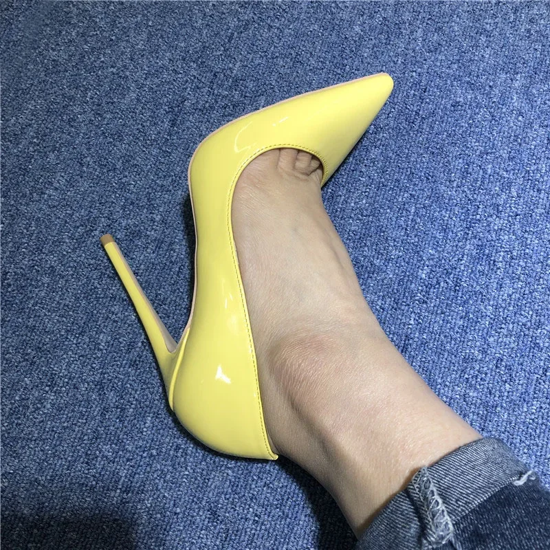 

Женские туфли-лодочки, модные туфли на высоком каблуке 12 см, желтые туфли, женские свадебные туфли для невесты, женские вечерние туфли для ночного клуба QP090