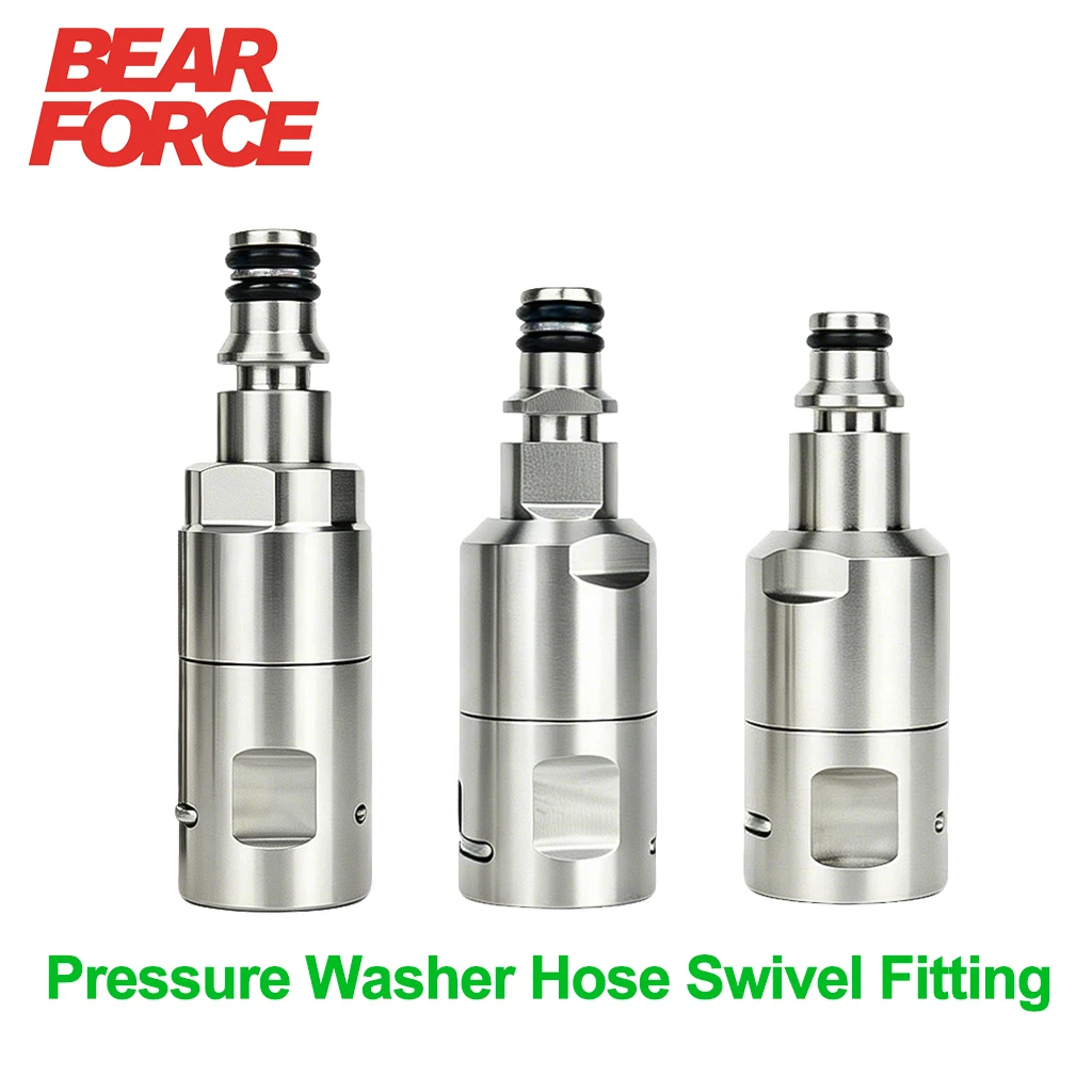 Pressure Washer Hose Swivel Fitting, 360° Swivel Quick Connector, Stainless Steel Kink-Free Connector for Kar-cher, Bosch, AR