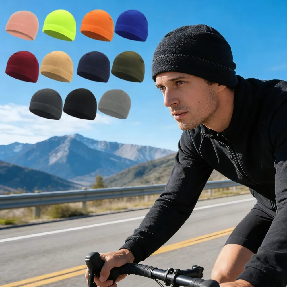 

Ветрозащитная теплая шапка-бини из флиса для женщин и мужчин, мягкая, толстая, для активного отдыха, для катания на лыжах и велосипеде, унисекс