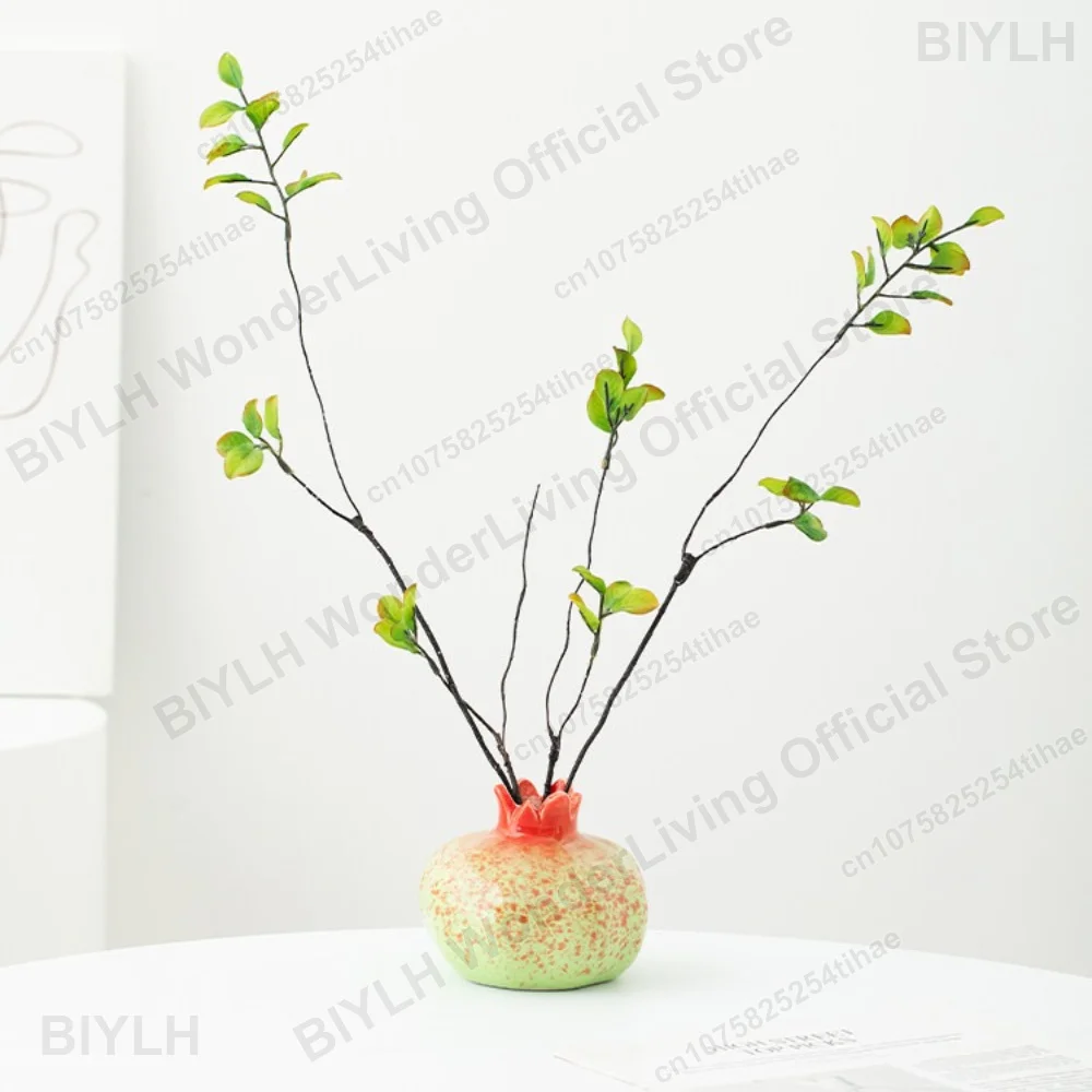 Ceramic Pomegranate Vase Home Decor Living Room Porcelain Flower Arrangement Hydroponic Dining Table Entryway Flower Vase Gift
