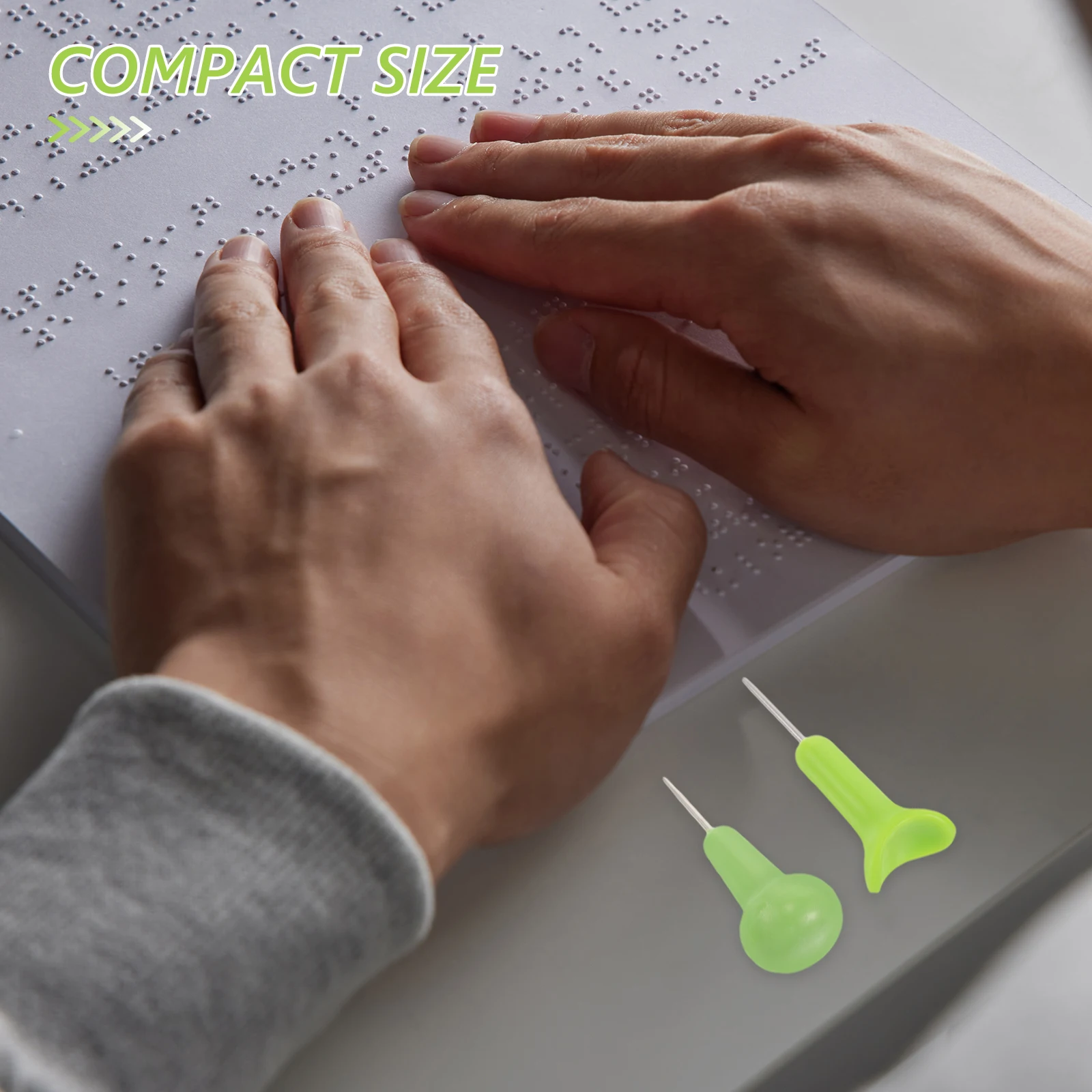 

2pcs Braille Blind Writing Tool Learning Aid Durable Lightweight Portable For Classroom Beginners Literacy Education Supplies