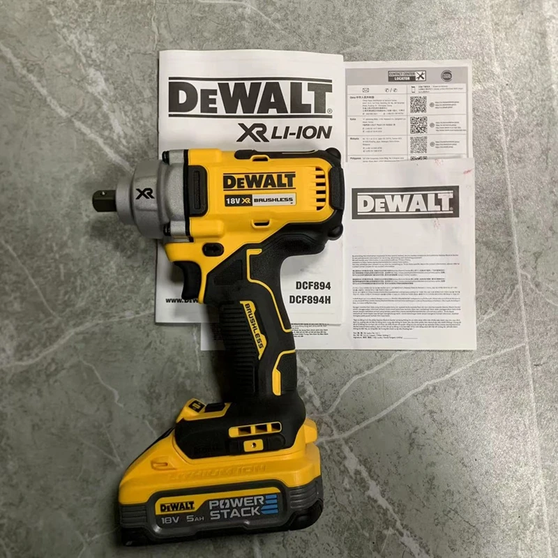 

DEWALT DCF8941/2in Mid-Range Brushless Impact Wrench With Detent Pin Anvil 18V Lithium 447NM Including DCBP518 battery