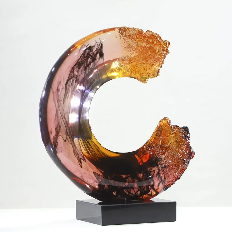 JingYue Custom Transparent Resin Modern Artificial Elegant Ornament Handmade Hotel Home Villa Decoration Sculpture