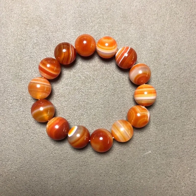 

Chalcedony Silk Agate Bracelet, Men's and Women's Large Buddha Bead Bracelet, New Fashion Style