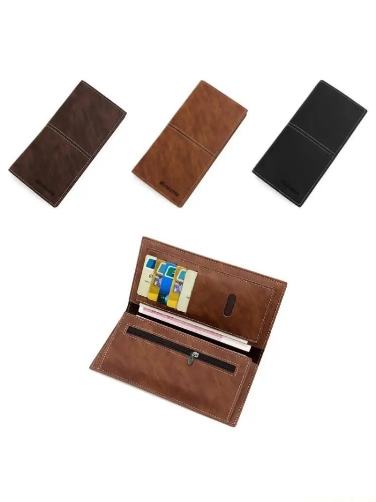 

X90D Stylish Men's Long Wallet Casual PU Clutch Card Holder Purse Business Gift