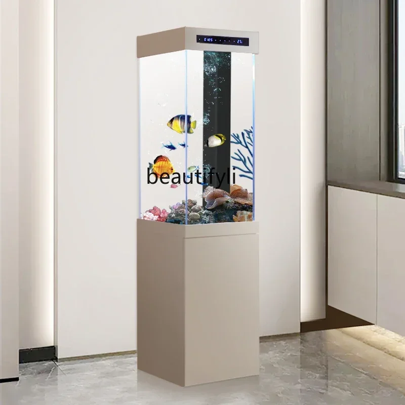 

A38 Аквариум для гостиной, домашний ТВ-шкаф, экологический нижний фильтр, встроенный интеллектуальный супер белый стекло