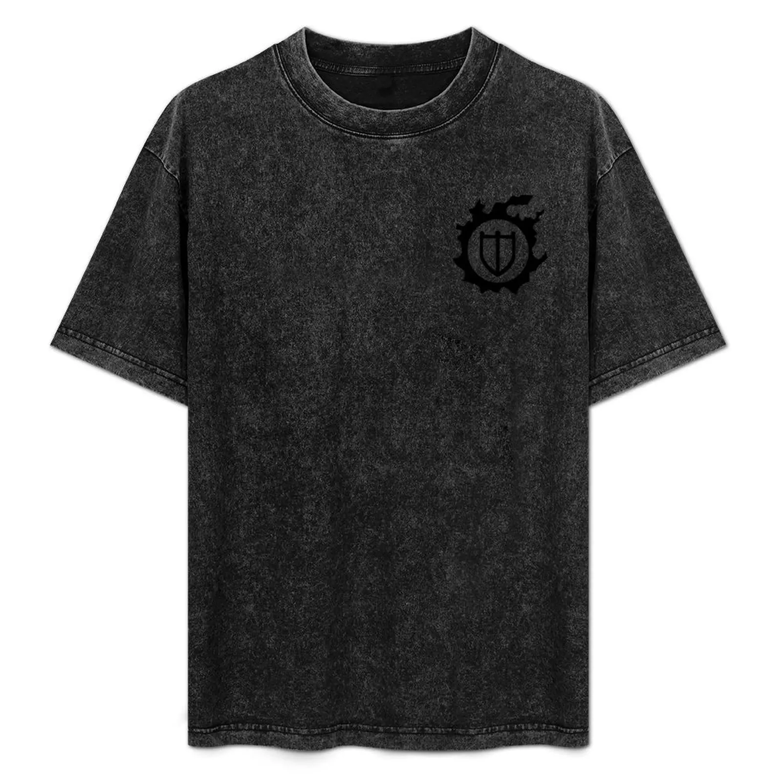 

FFXIV - Paladin Icon (Black) T-Shirt Daily Wear Plain Short Sleeve Shirt