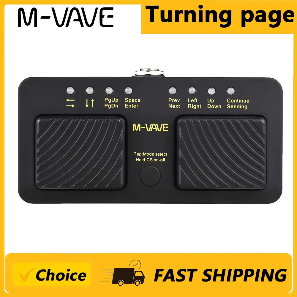 M-VAVE Wireless Bluetooth Page Turner Silent Foot Pedal Cube Turner Pro USB Rechargeable For iPad iPhone Tablet Smart Phone