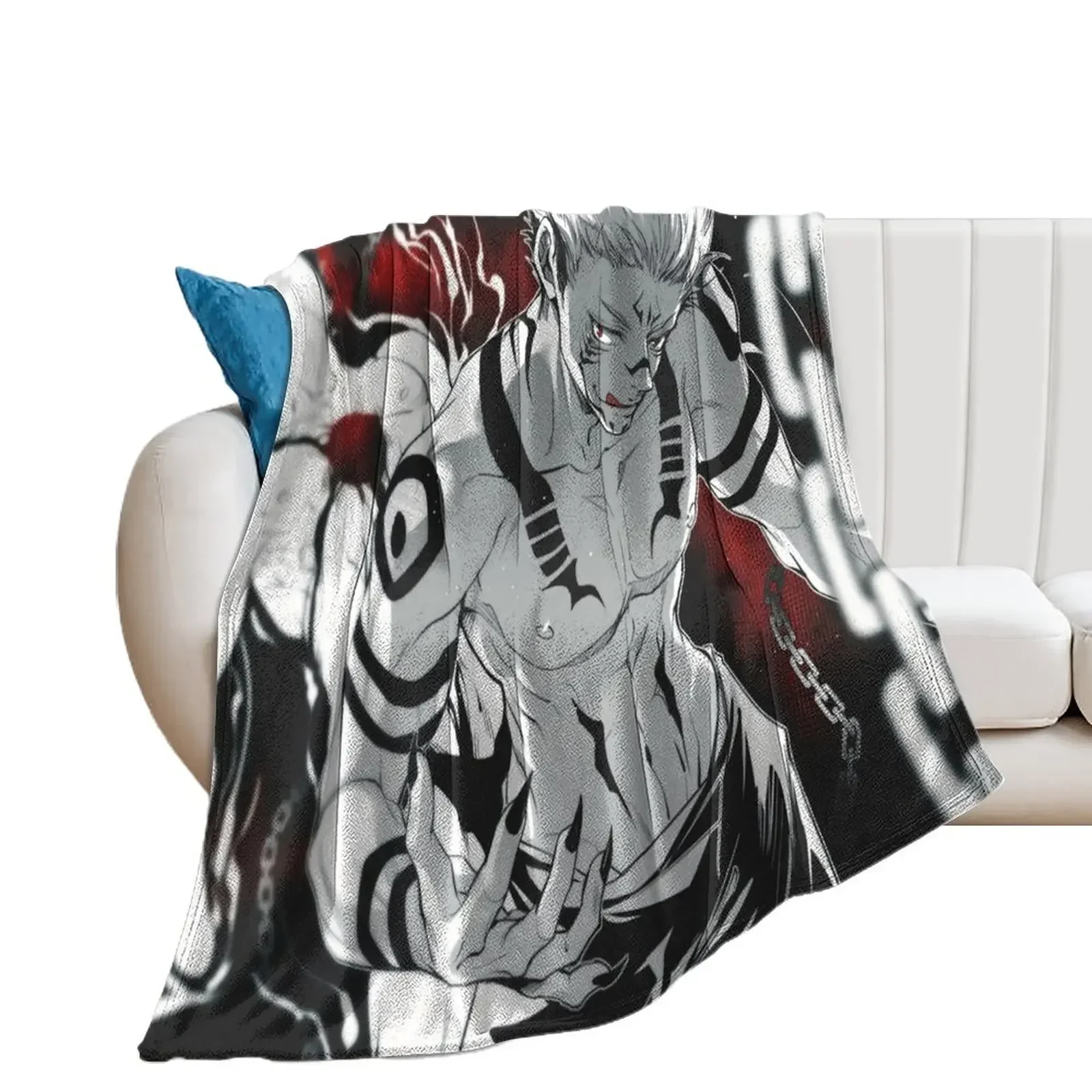 Sukuna & Itadori Yuji Throw Blanket Decoratives Decorative Throw Blankets