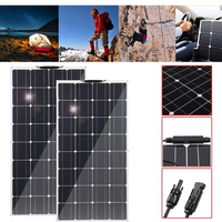 EXCELLWAY Flexible Solar Panel 200W 18V Waterproof Monocrystalline Solar Panel For RV Boat Power Bank Outdoor Use