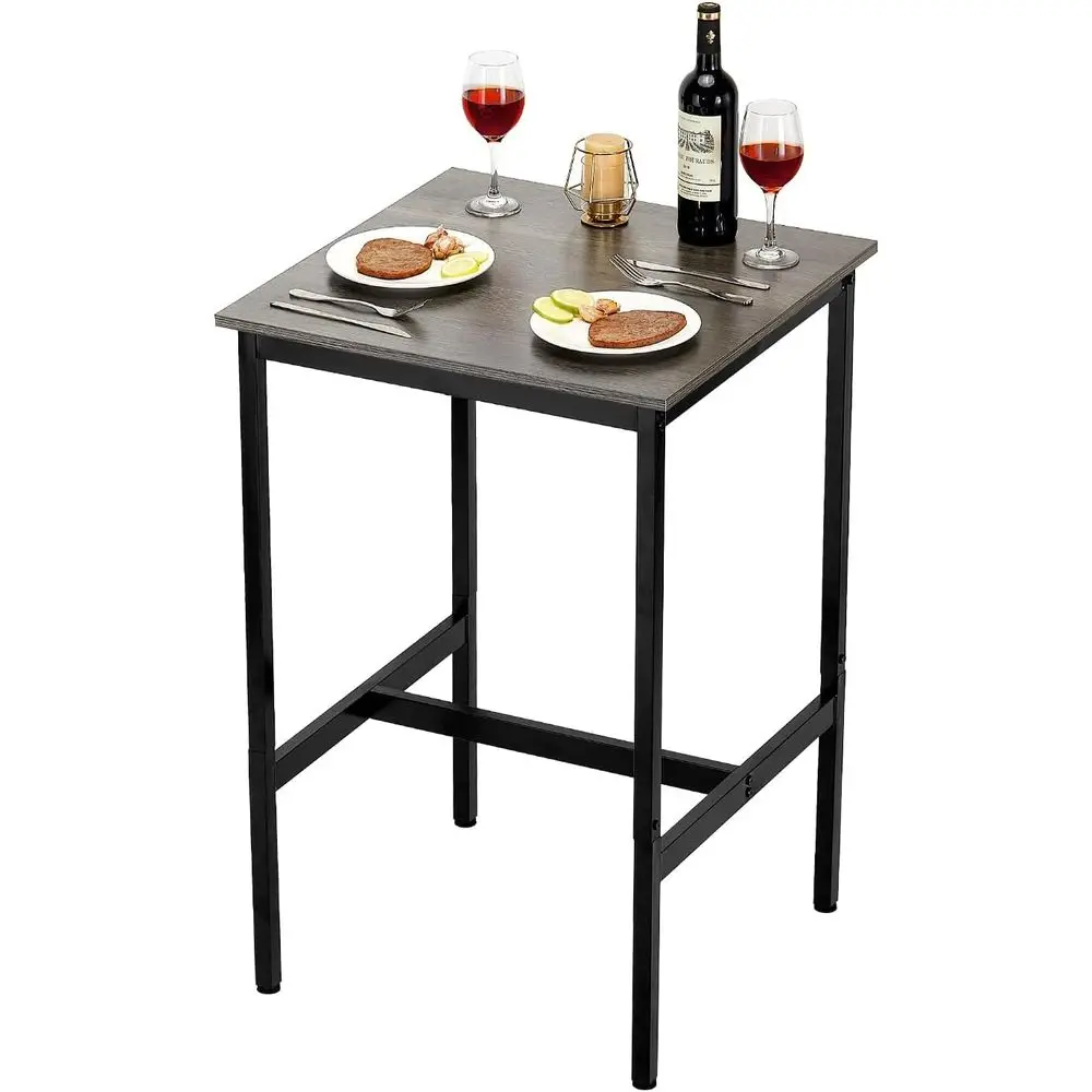 

Bar Table, Sturdy Metal e High Top Pub Table, Small Kitchen Dining, Cocktail Coee Counter Bar Height Desk, Easy to Assemble, 24x