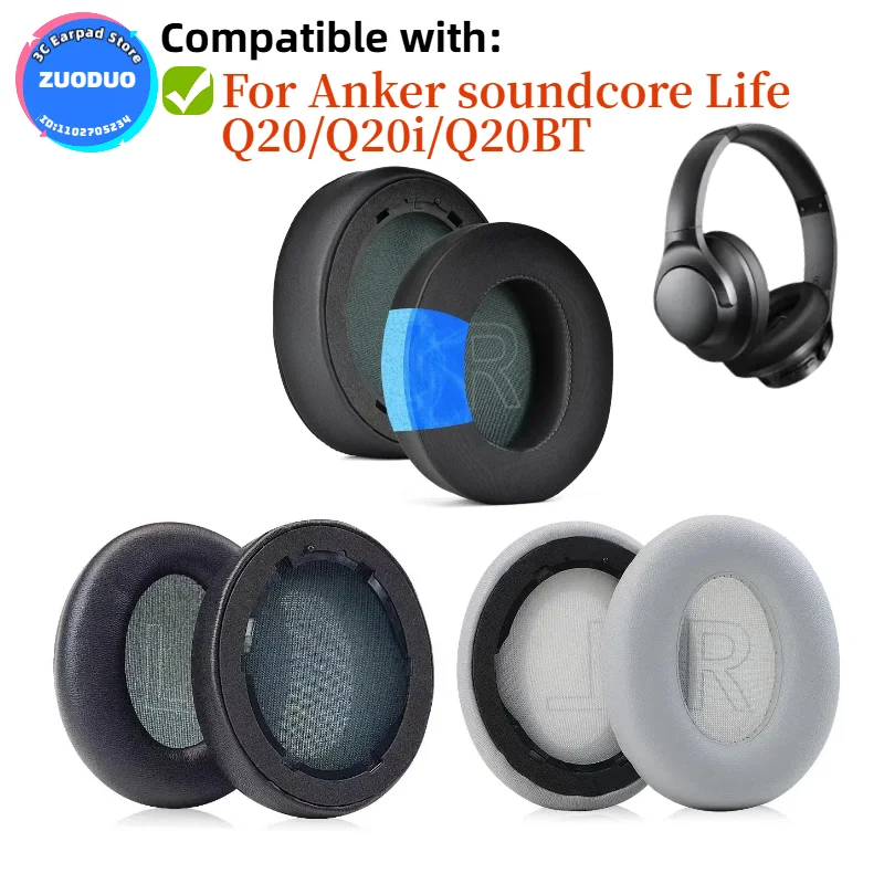 

For Anker soundcore Life Q20/Q20i/Q20BT Headphones Cooling Gel Ear Pads Cushion Sleeve Earmuffs Replacement Earpads