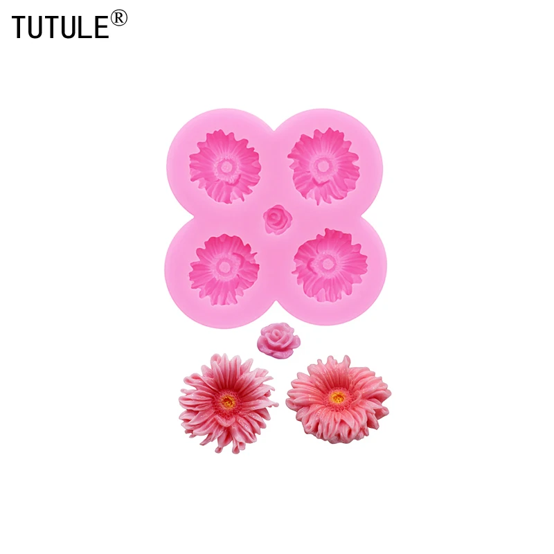 287# DIY Little Daisy Earrings Silicone Mold 3D Chrysanthemu