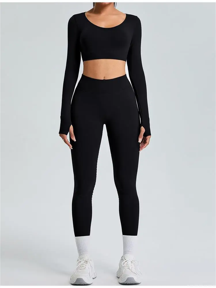 New solid color waist yoga pants, women's leggings Peach seamless tights, lift hip slim fitness ankle-length pants image 3