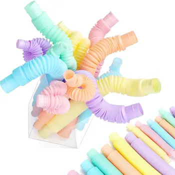 Paquet de 4 jouets sensoriels Pop Tube, 4 pièces, colorés al...