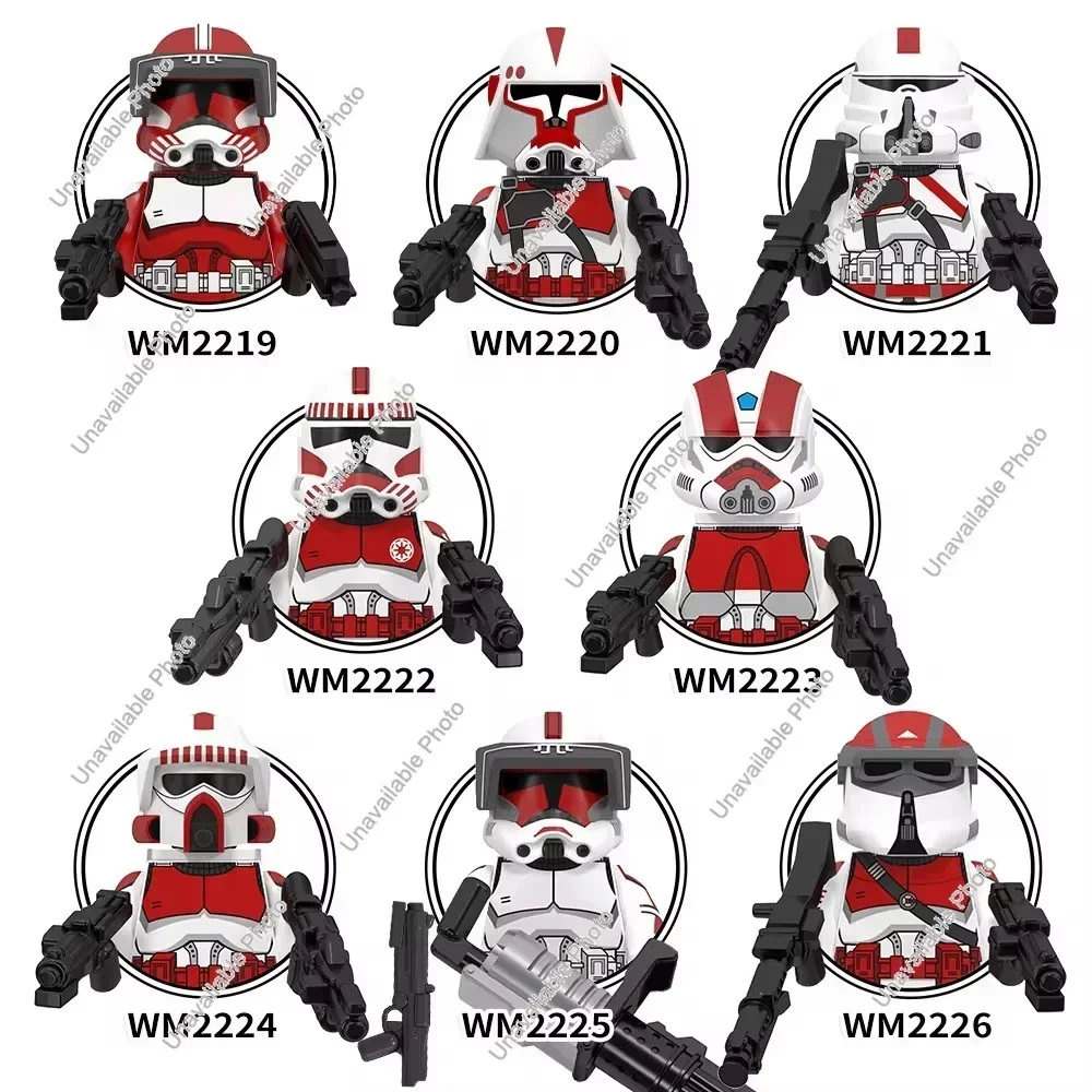 HEROCROS Star Wars New Building Blocks Commander Fox Heavy Weapons Trooper Riot Control Trooper AT-RT Driver Bricks Figures Toys moc