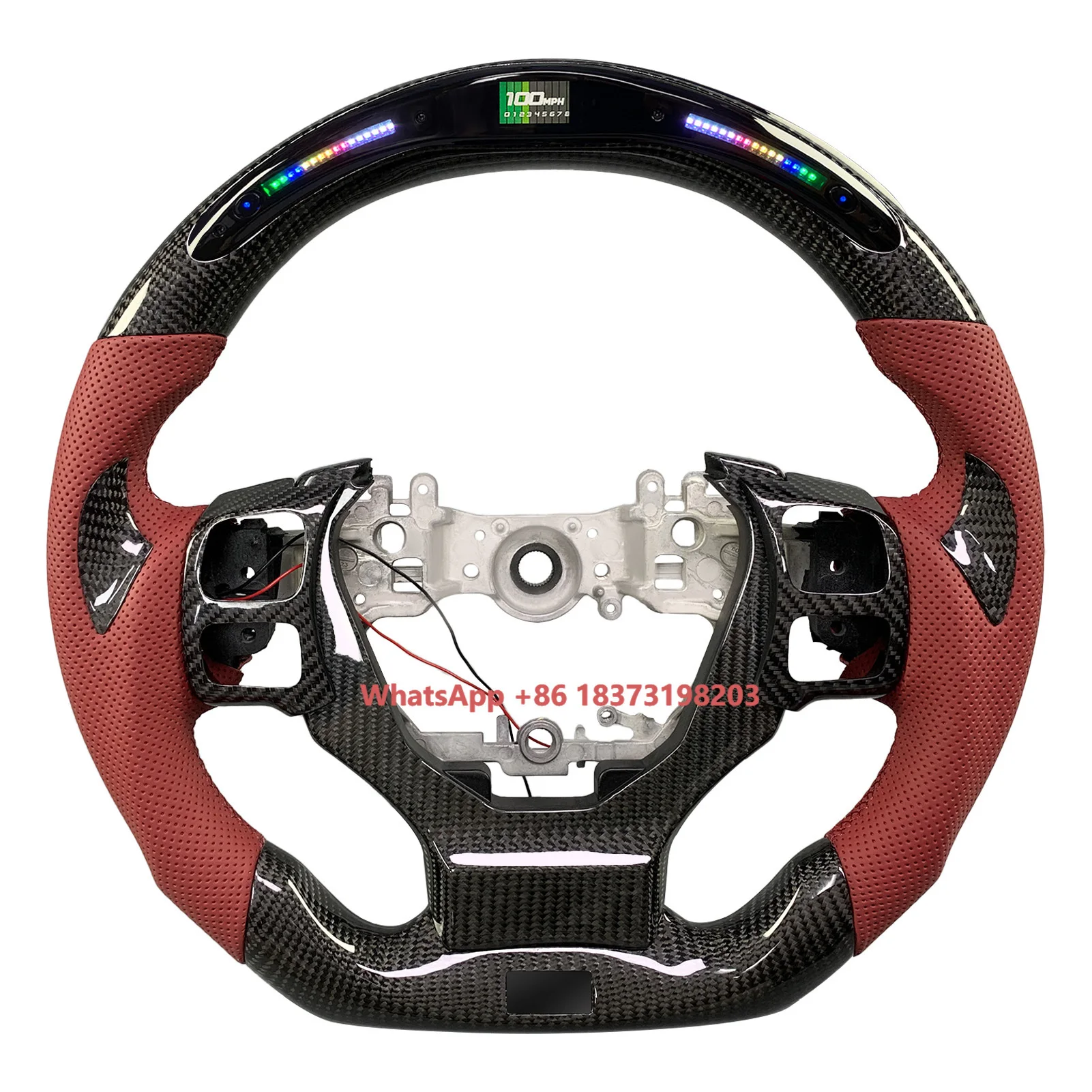 Customized Heated Steering Wheel  for Lexus IS Series IS250 IS350 2013-2022 Carbon Fiber Interior Newly Designed LED Display