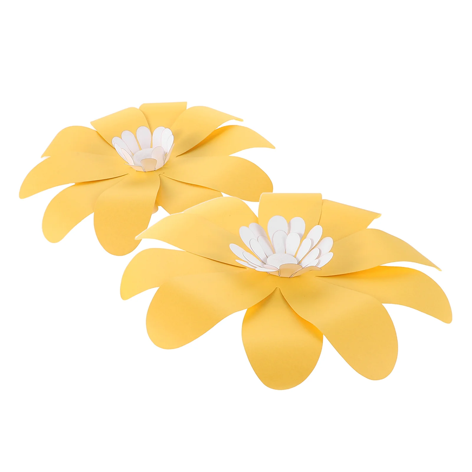 

2Pcs Yellow Paper Flowers Wall Decor Floral Decoration for Living Room Bedroom Wedding Party DIY Crafts Wall Decoration Flower