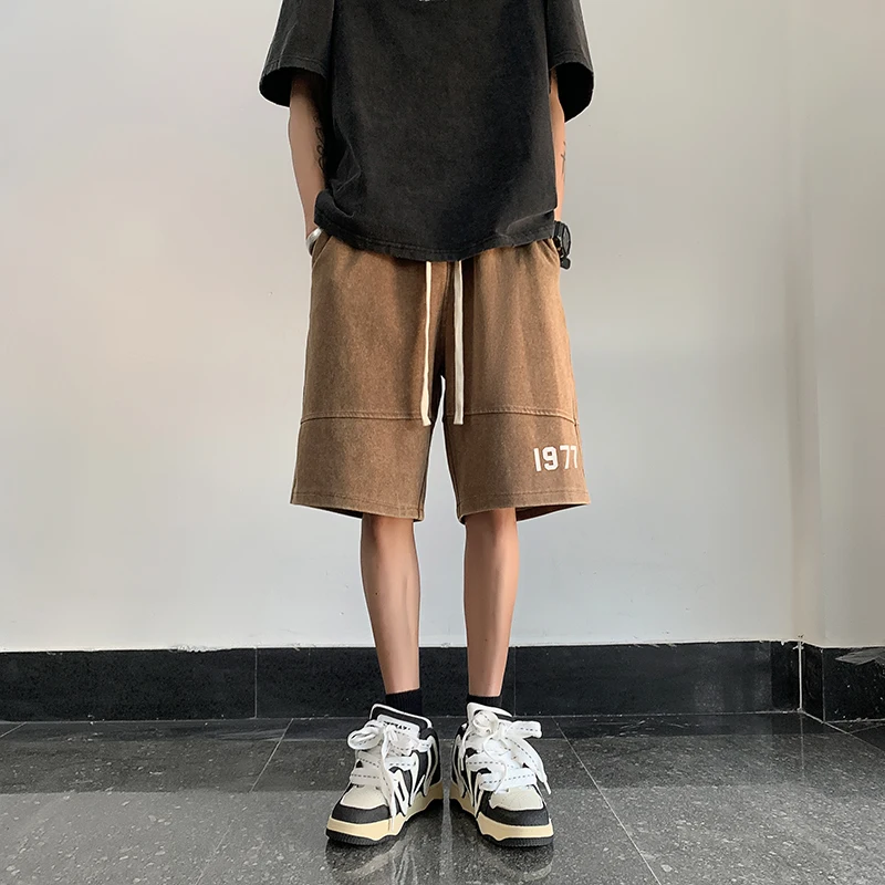 

Мужские спортивные брюки American Sle в винтажном стиле с эффектом потертости, летние, плотные, свободные, повседневные, прямого кроя, с пятью карманами, со средней посадкой на талии