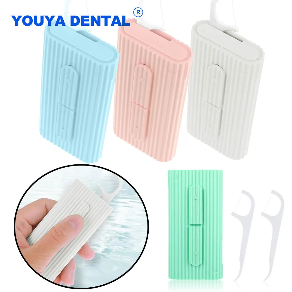 

10pcs/box Dental Floss Stick Automatic Portable Teeth Flosser Oral Care Floss Organizer Case Tooth Cleaning Floss Pick Dispense